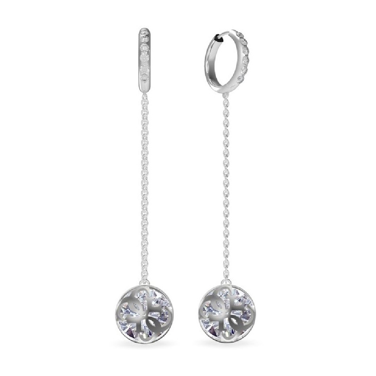 BOUCLE D'OREILLES GUESS FEMME SIMPLE ACIER ARGENT